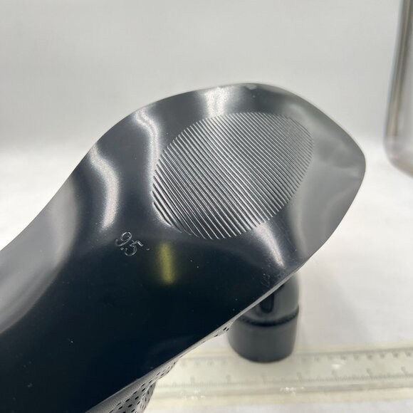 FSJ Black Peep Open Toe Slouchy Low Block Heel Ankle Booties Sandal Ruched Pump - Picture 6 of 8